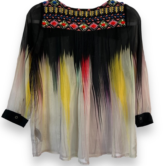 Anthropologie Maeve Splashed Embroidered Peasant Top, Size 0 - Picture 6 of 12